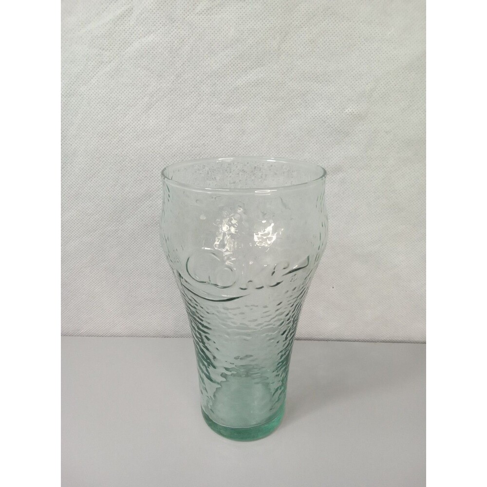 Vintage 16 oz Coca-Cola‎ Glass Pebbled Dimpled Textured Georgia Green COKE